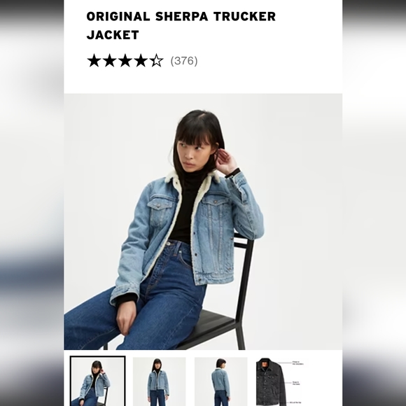 Levi's Original Sherpa Trucker Jacket medium blue size XS - Picture 8 of 15